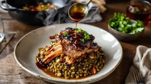 Découvrez la recette secrète des ribs de porc de Lozère aux lentilles vertes, sans le slogan ICI